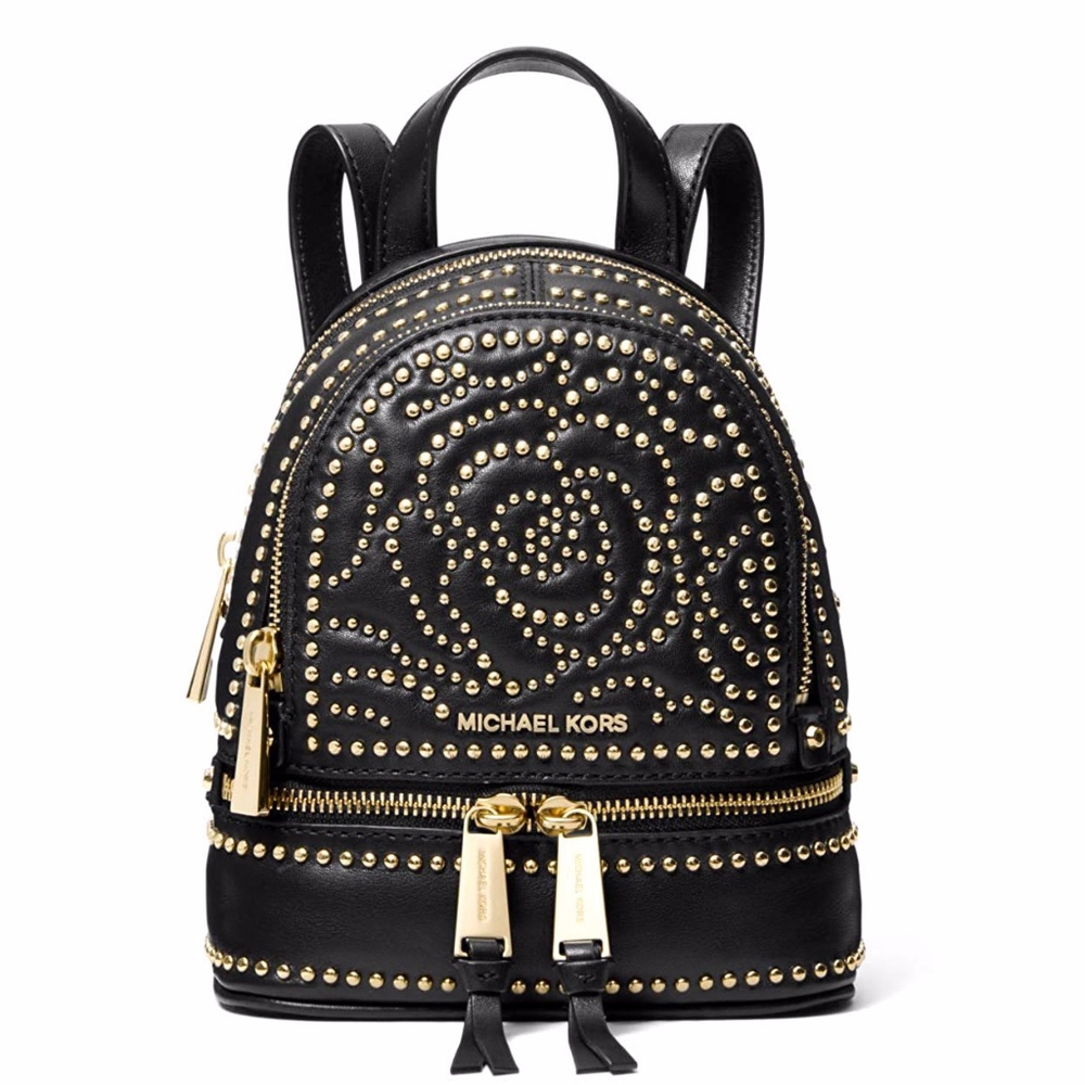 MICHAEL KORS XS RHEA STUDDED LEATHER BACKPACK